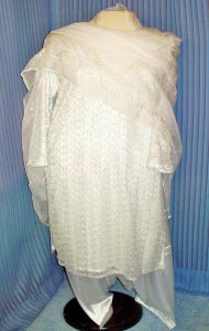 01white satin net suit